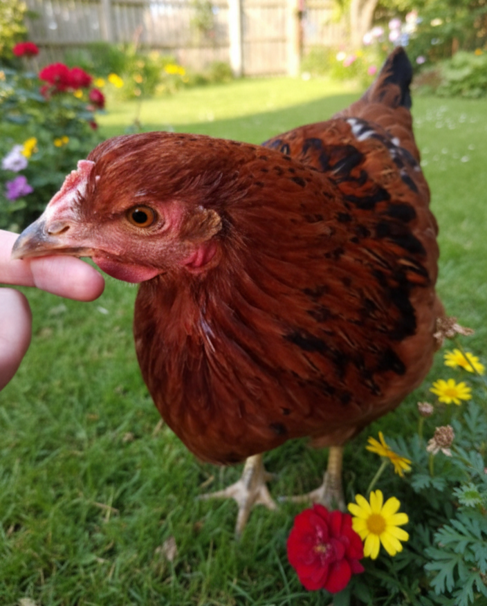 Chicken after being rescued