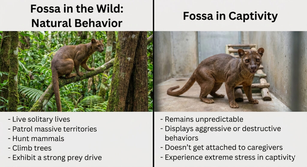 Fossa as a pet behavior 