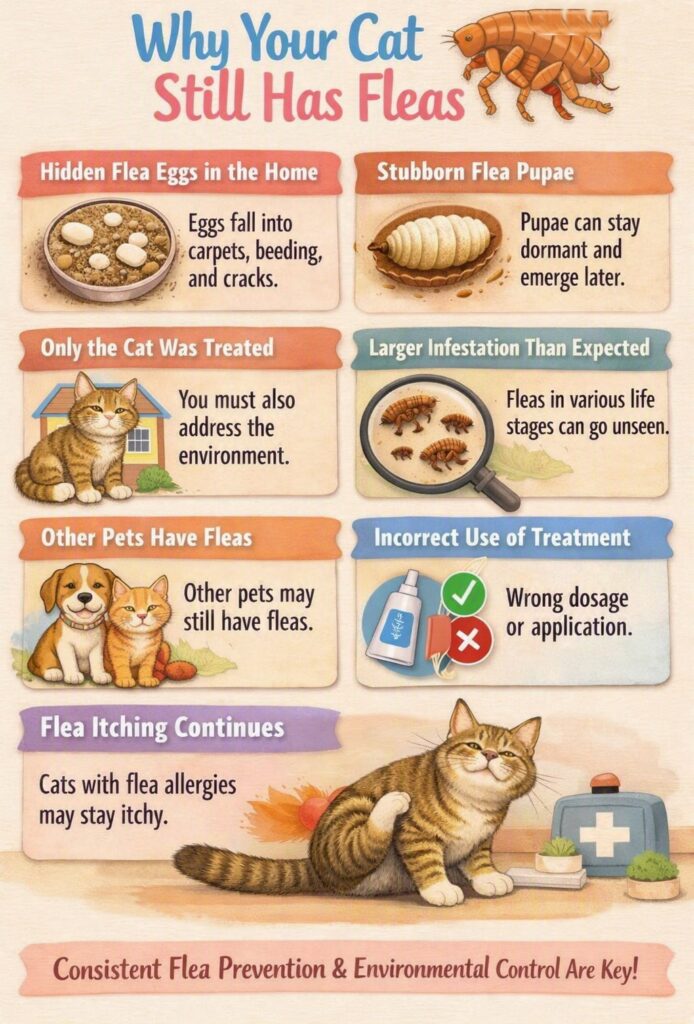 Why does your cat still have fleas after treatment?